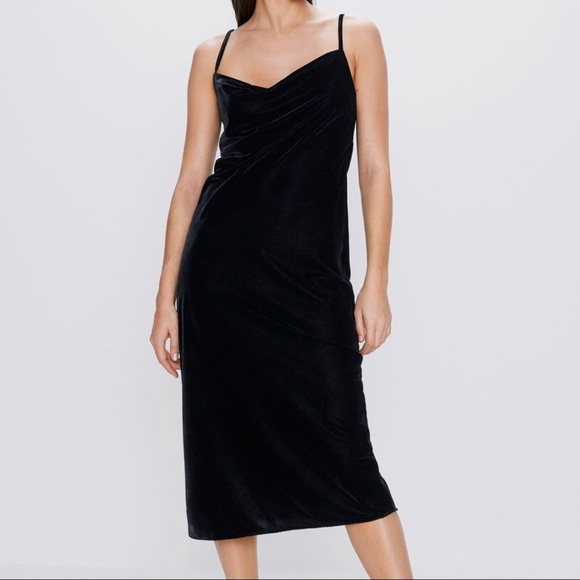 ZARA BNWT Velvet Lingerie-Style Dress - Picture 6 of 8